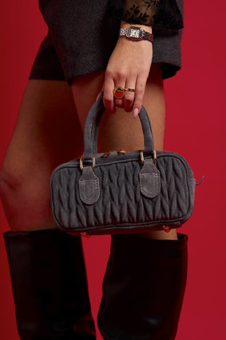 MINI QUILT SUEDE BAG