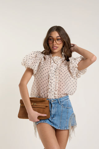 ROUGE E POIS SEMI-TRASPARENT SHIRT