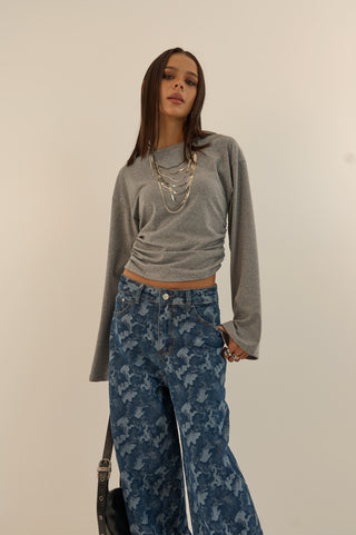 CAMO BLUE DENIM JEANS