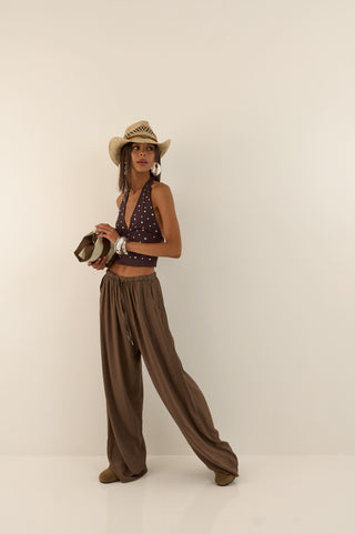 PANTALONE LINO BROWN