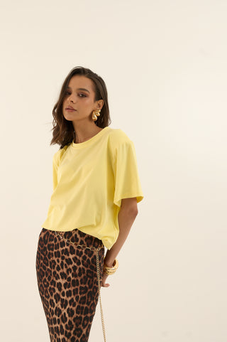 T-SHIRT CON SPALLINA IMBOTTITA GIALLO