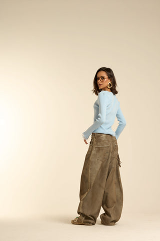 VINTAGE TAUPE BALLOON JEANS