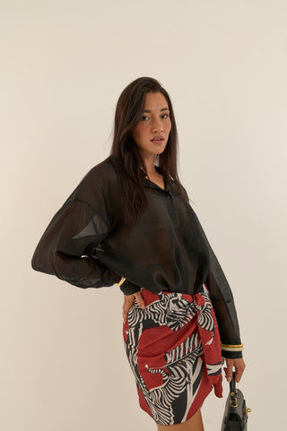 CAMICIA VELATA NERO