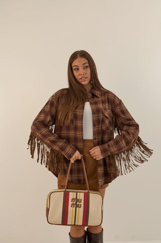 CAMICIA FRANGE TEXAS CAMMELLO