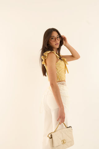 TOP VICHY GIALLO BURRO