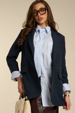 Blazer monopetto oversize DARKBLUE