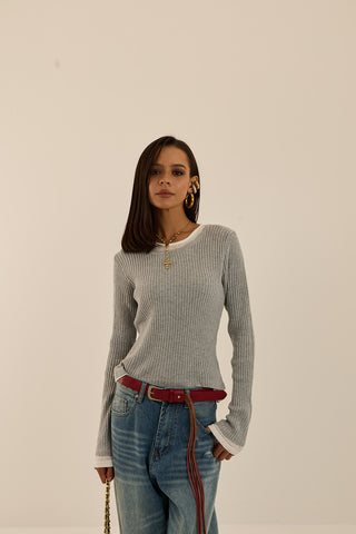 MAGLIA COSTE LAYER GRIGIO