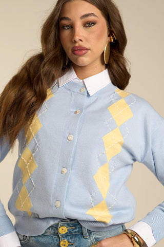 PASTEL ARGYLE CARDIGAN