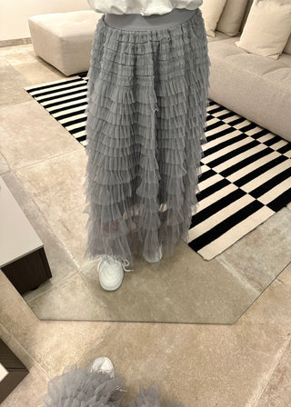 Gonna in tulle grey
