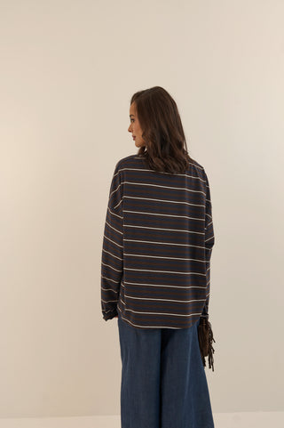 MAGLIA OVERSIZE RIGHE BLU NAVY
