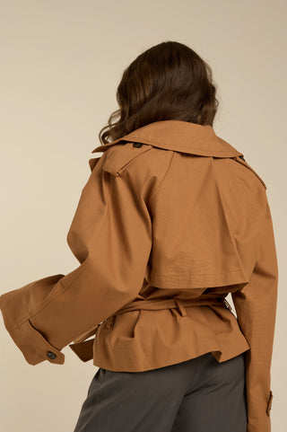 CAMEL DENIM TRENCH