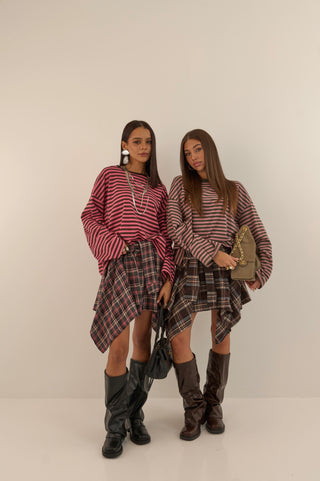 GONNA A CAMICIA MARTY INVERNO ROSA LAMPONE
