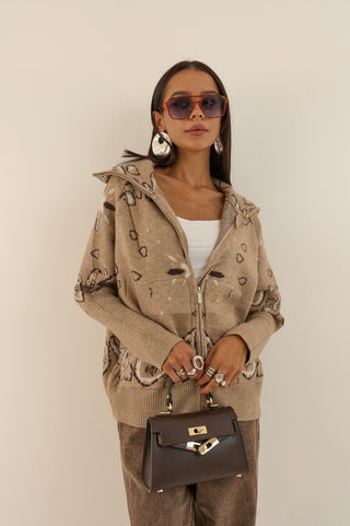 CARDIGAN ZIP RANGER BEIGE