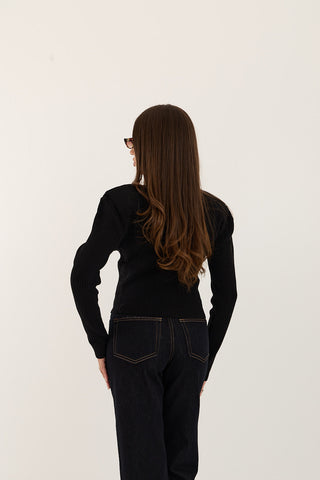 MAGLIONE COSTE SCULTURA NERO