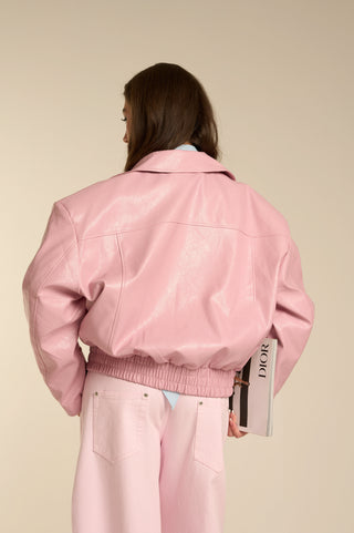 PINK GLOSSY BOMBER