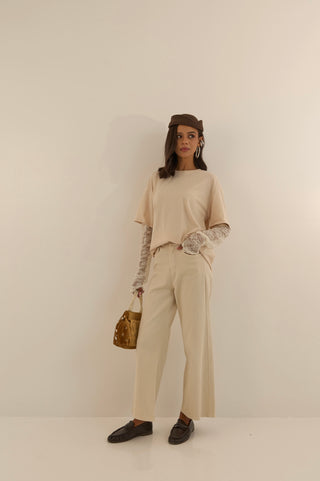 PANTALONE BETTY LISCIO CREMA