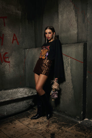 GONNA PANTALONE DARK GLITTER