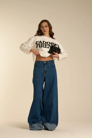 Jeans slavato DARK TURN-UP