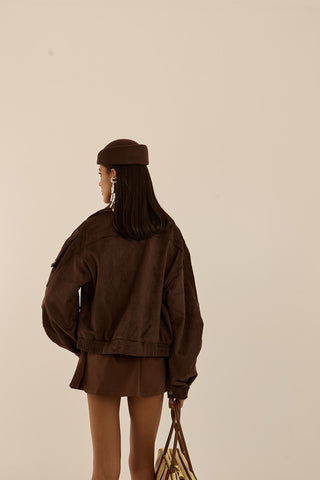 GIACCA BOMBER BROWNIE SUEDE