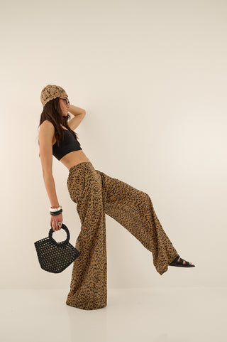 PANTALONE PALAZZO ANIMALIER