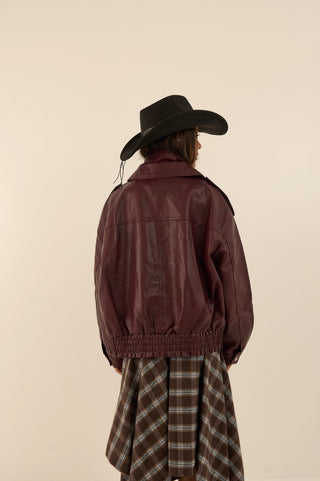 GIACCA BIKER STORMY BURGUNDY