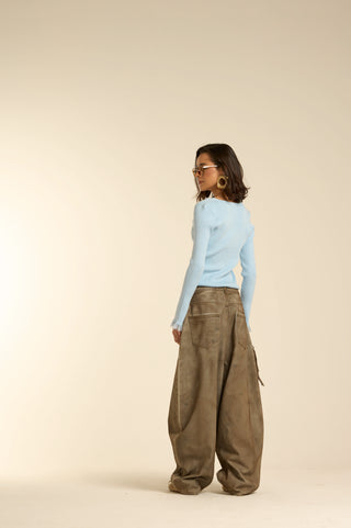 VINTAGE TAUPE BALLOON JEANS