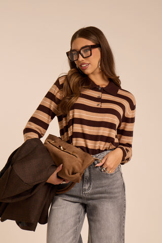 Maglia a costine BROWHITE