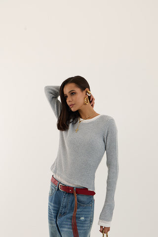 MAGLIA COSTE LAYER GRIGIO