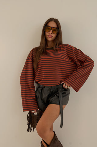 MINI SHORTS SIMILPELLE ROCK NERO