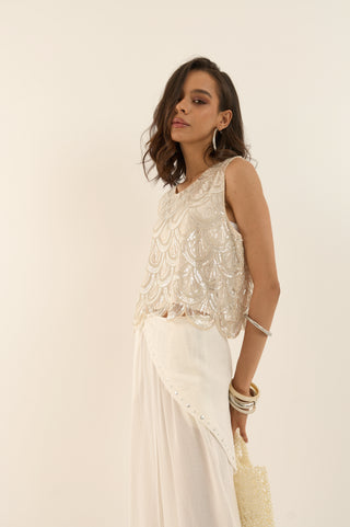 TOP PAILLETTES GATSBY AVORIO