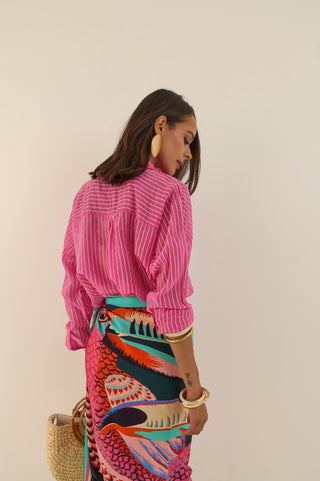 CAMICIA RIGATA FUCSIA