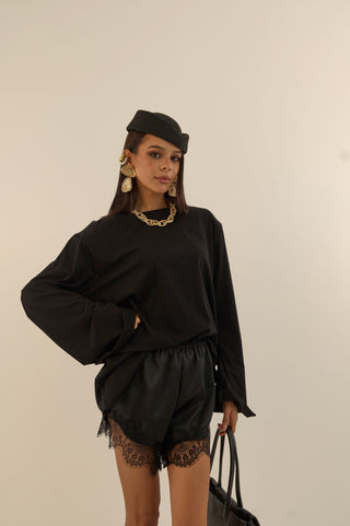 MAGLIA CON SPALLINA IMBOTTITA BEL NERO