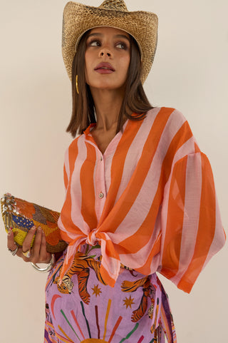 CAMICIA TUCSON RIGHE ARANCIO