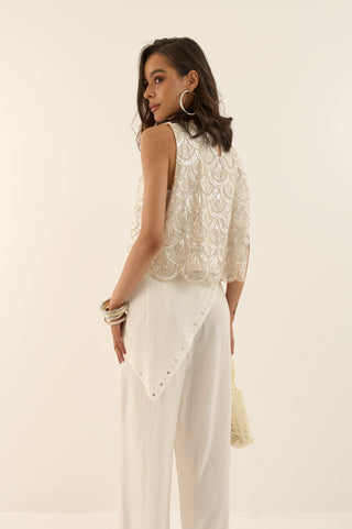PANTALONE FOULARD WHITE SAND
