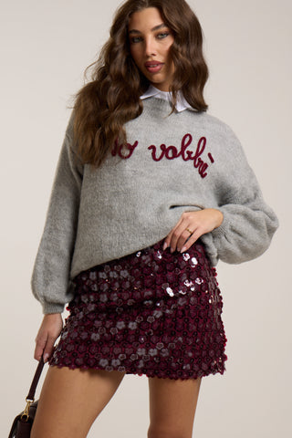 Shiny Bloom Mini BURGUNDY