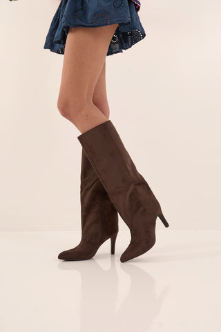 STIVALE SUEDE TAUPEA MORO