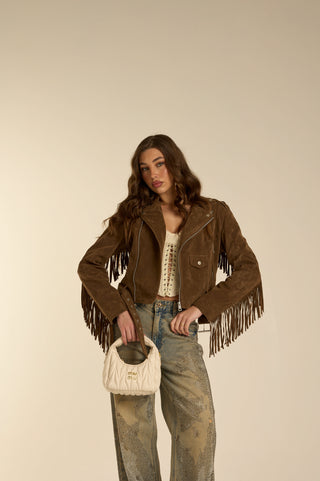 Giacca in Suede stringata FARWESTY