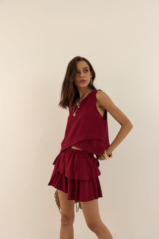 COORDINATO VISCOSA MARSALA RUBINO