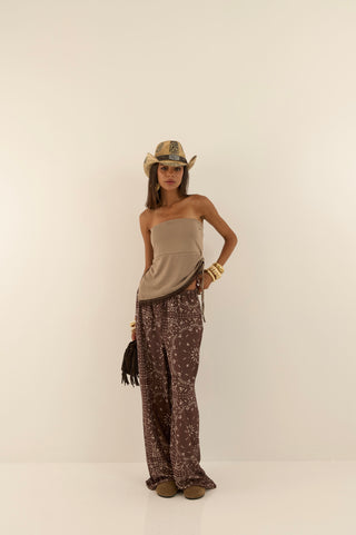 PANTALONE BANDANAS MARRONE