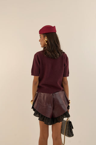 PULLOVER CORTO ARAGOSTA BORDEAUX