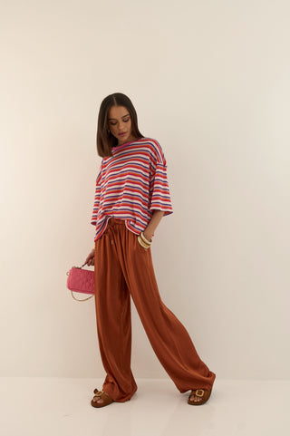 PANTALONE SATIN MATTONE