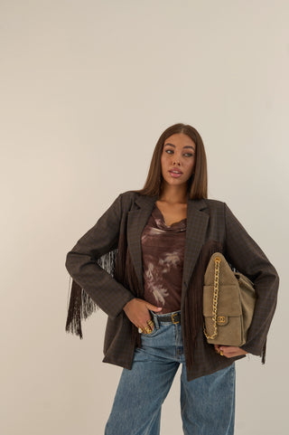 BLAZER FRANGE ARIZONA MARRONE