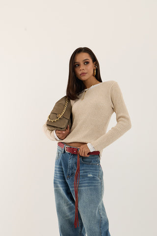 RED POCKET DENIM JEANS