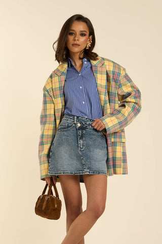 GONNA CROSS ASSYMETRIC in denim SCURO
