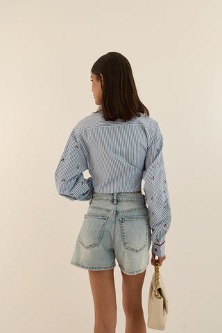 SHORTS DENIM VITA INCROCIATA