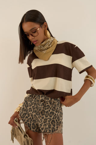 T-SHIRT A RIGHE CON BANDANA