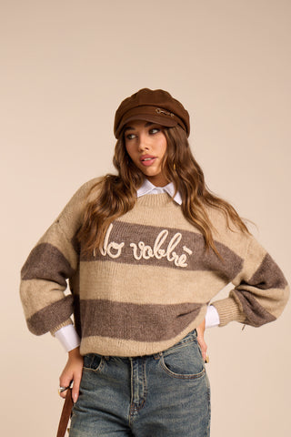 Maglione a righe “NO VABBÉ”