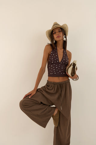 PANTALONE LINO BROWN