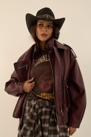 GIACCA BIKER STORMY BURGUNDY