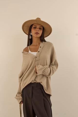 MAGLIA AMPIA WEEKEND BEIGE